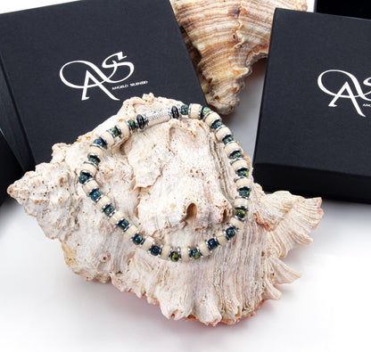 Riverstone Miyuki Perlen 925 Sterling Silber Rohdiniert 6mm