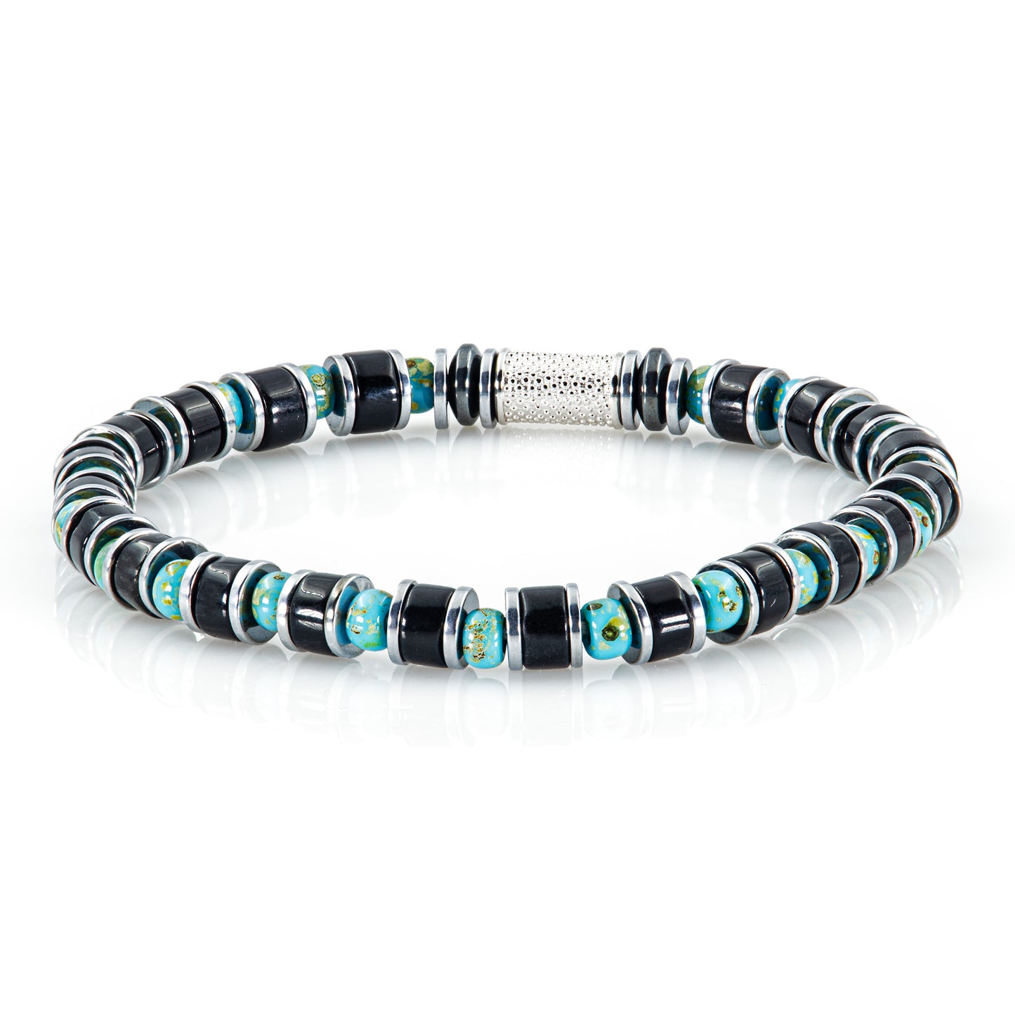 Black Obsidian Miyuki Perlen 925 Sterling Silber Rohdiniert 6mm