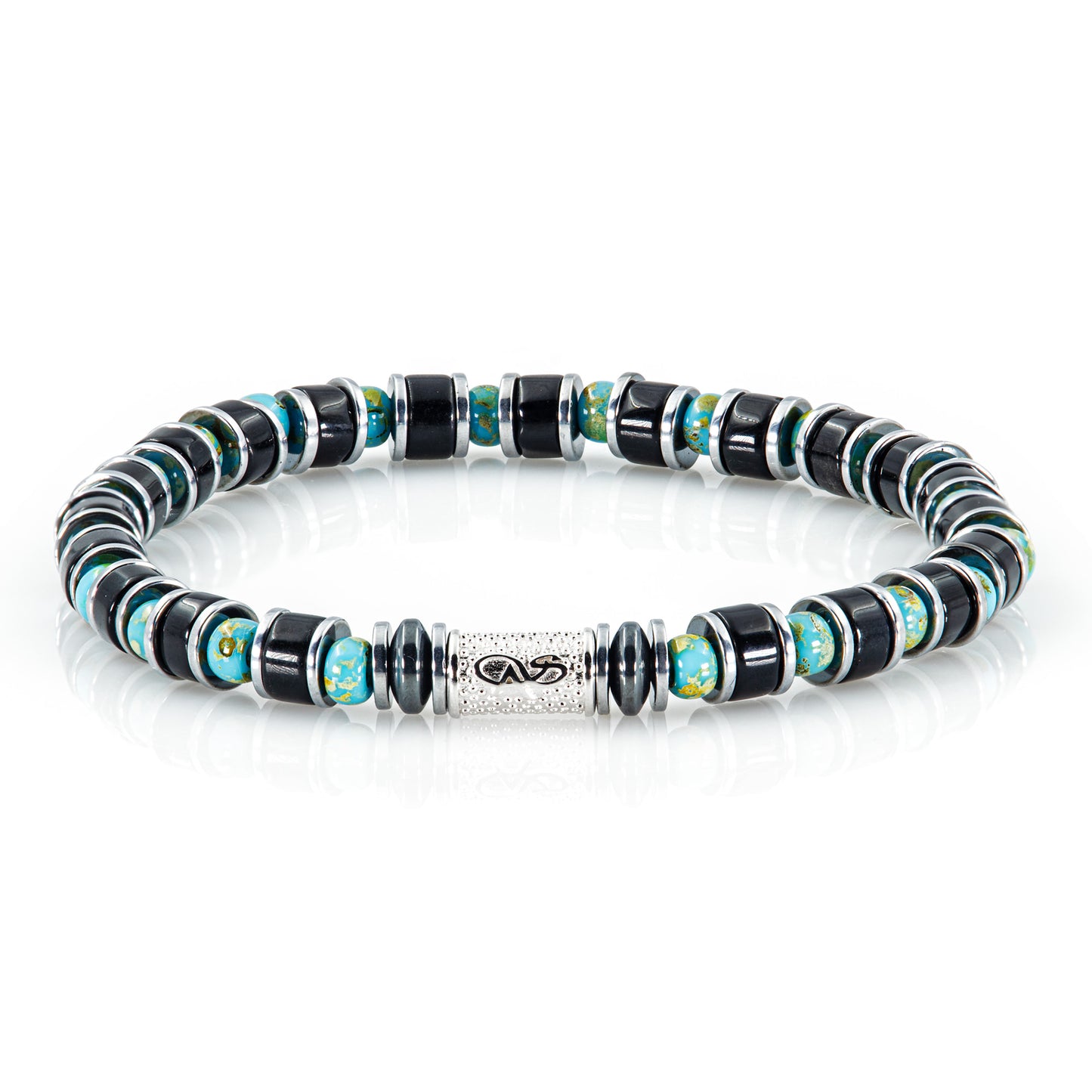 Black Onyx Miyuki Perlen 925 Sterling Silber Rohdiniert 6mm