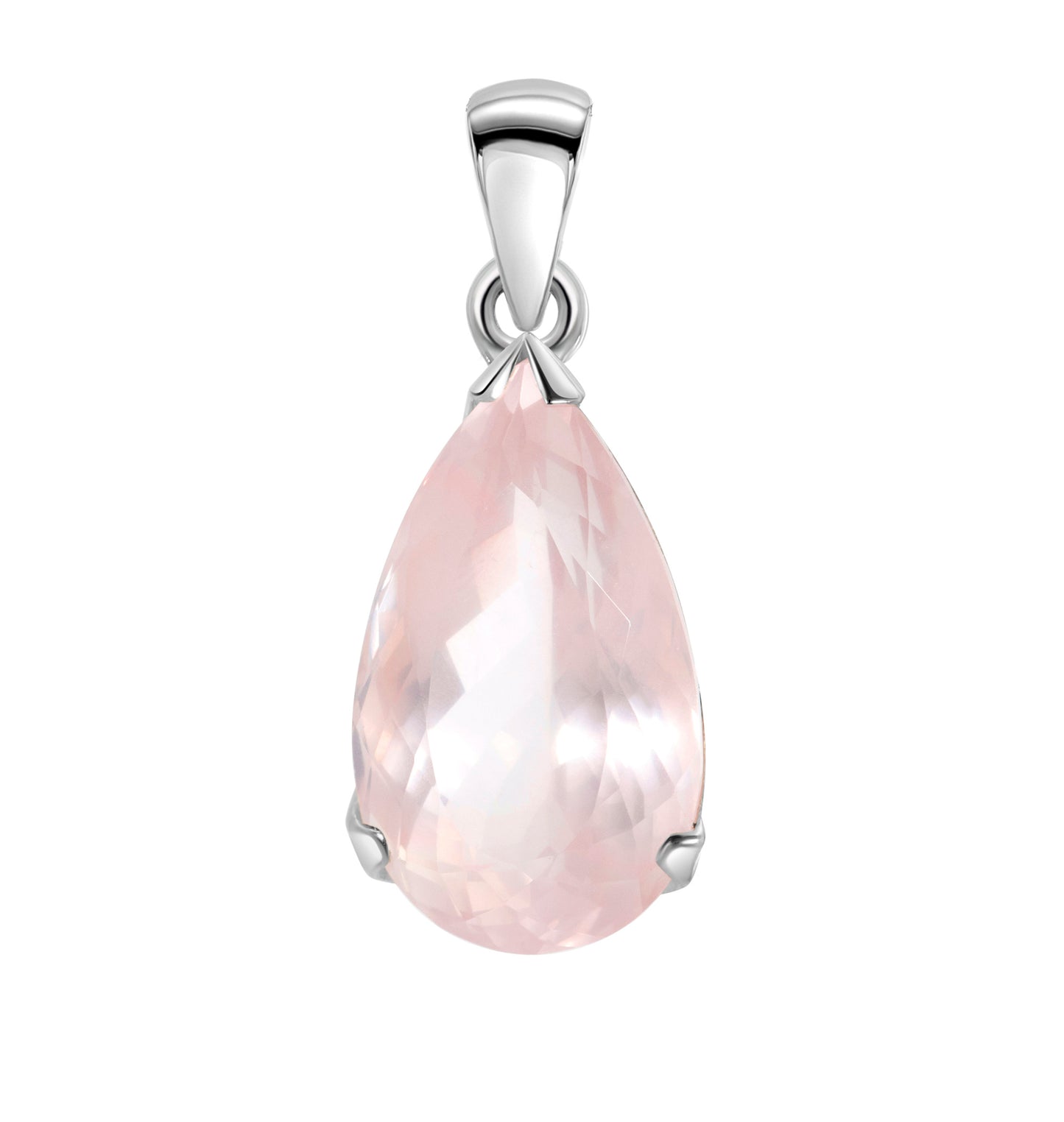 Rosenquarz 925 Sterling Silber Top Anhänger
