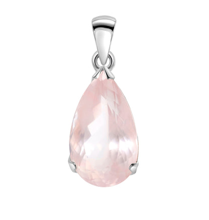 Rosenquarz 925 Sterling Silber Top Anhänger