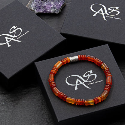 Red Agate Perlen 6mm Disk 925 Sterling Silber