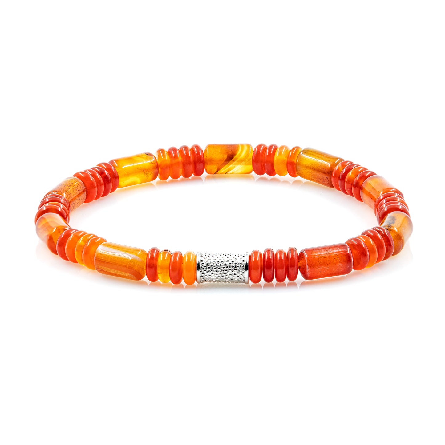Red Agate Perlen 6mm Disk 925 Sterling Silber