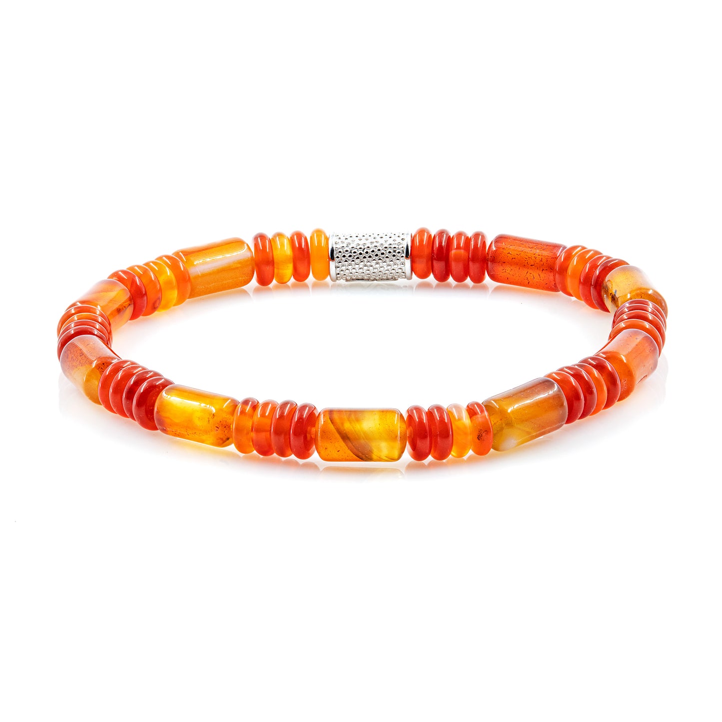 Red Agate Perlen 6mm Disk 925 Sterling Silber