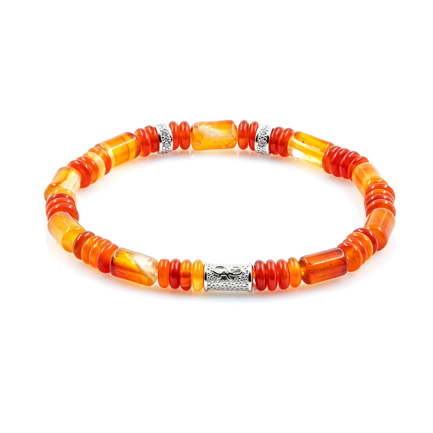 Red Agate Perlen 6mm Disk Z 925 Sterling Silber
