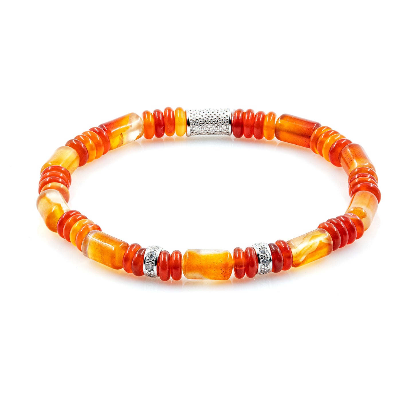 Red Agate Perlen 6mm Disk Z 925 Sterling Silber