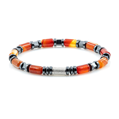 Red Agate Perlen 6mm Cube Black 925 Sterling Silber
