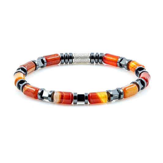Red Agate Perlen 6mm Cube Black 925 Sterling Silber