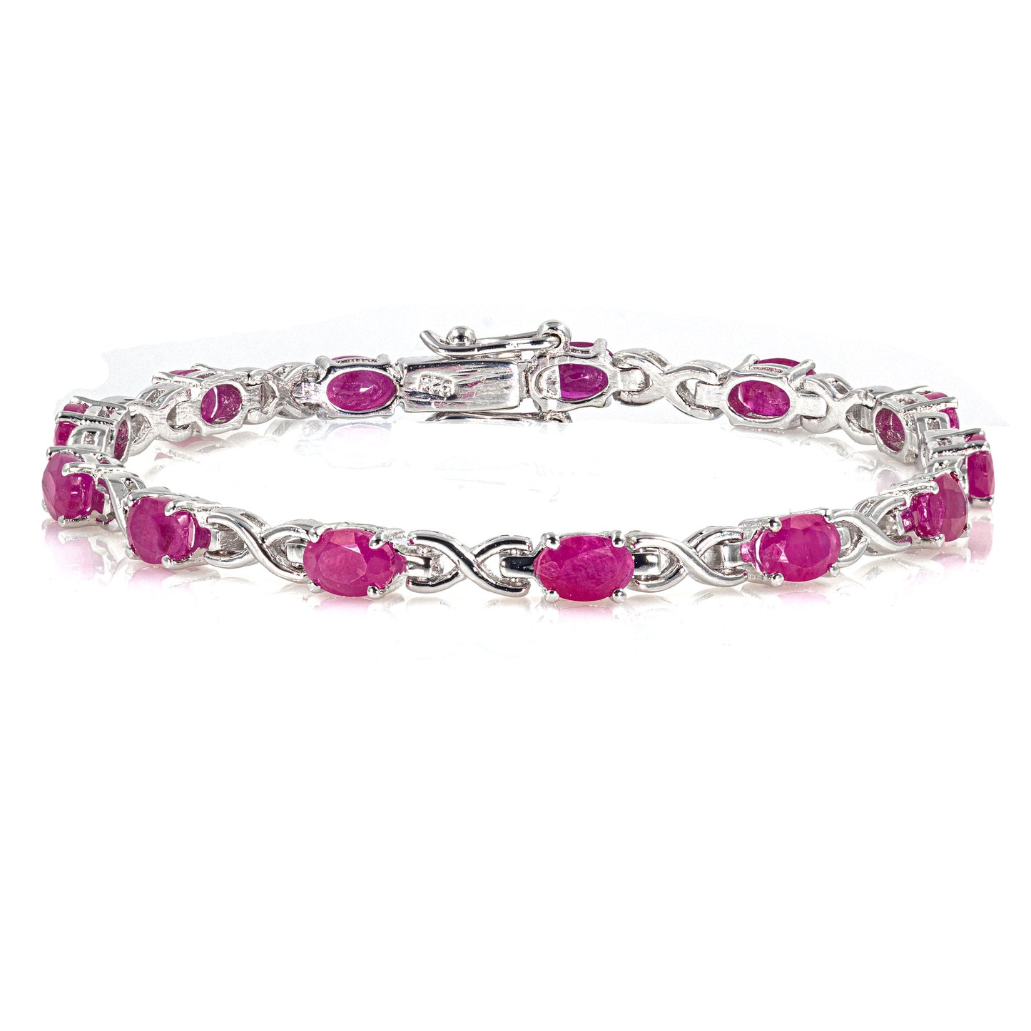 925 Sterling Silber Rubin Edelstein AAA Armband