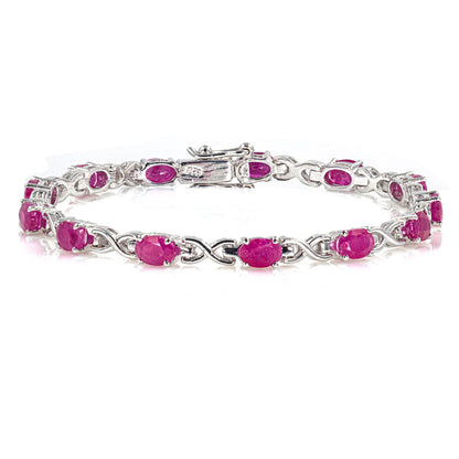 925 Sterling Silber Rubin Edelstein AAA Armband