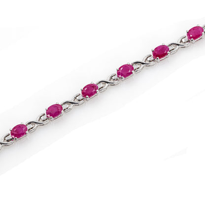 925 Sterling Silber Rubin Edelstein AAA Armband