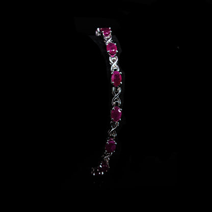 925 Sterling Silber Rubin Edelstein AAA Armband