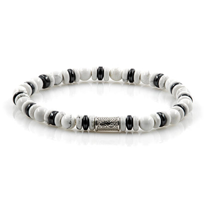 Howlith 6mm Perlen Disk AT 925 Sterling Silber