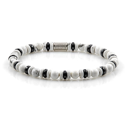 Howlith 6mm Perlen Disk AT 925 Sterling Silber