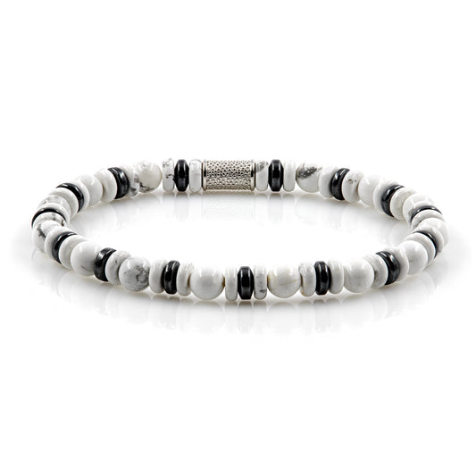 Howlith 6mm Perlen Disk AT 925 Sterling Silber