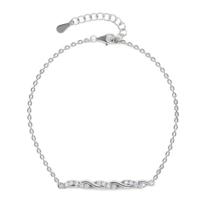 925 Sterling Silber Moissanit Diamant 1,5mm Armband