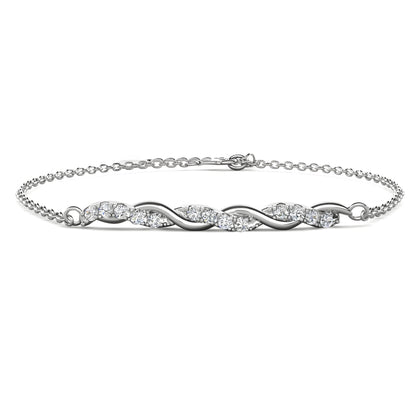 925 Sterling Silber Moissanit Diamant 1,5mm Armband