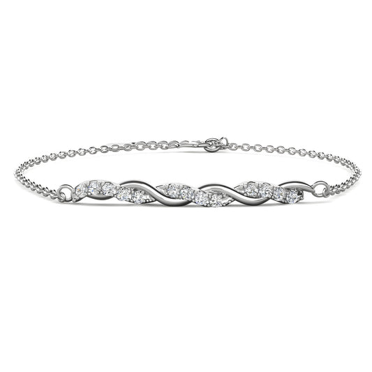 925 Sterling Silber Moissanit Diamant 1,5mm Armband