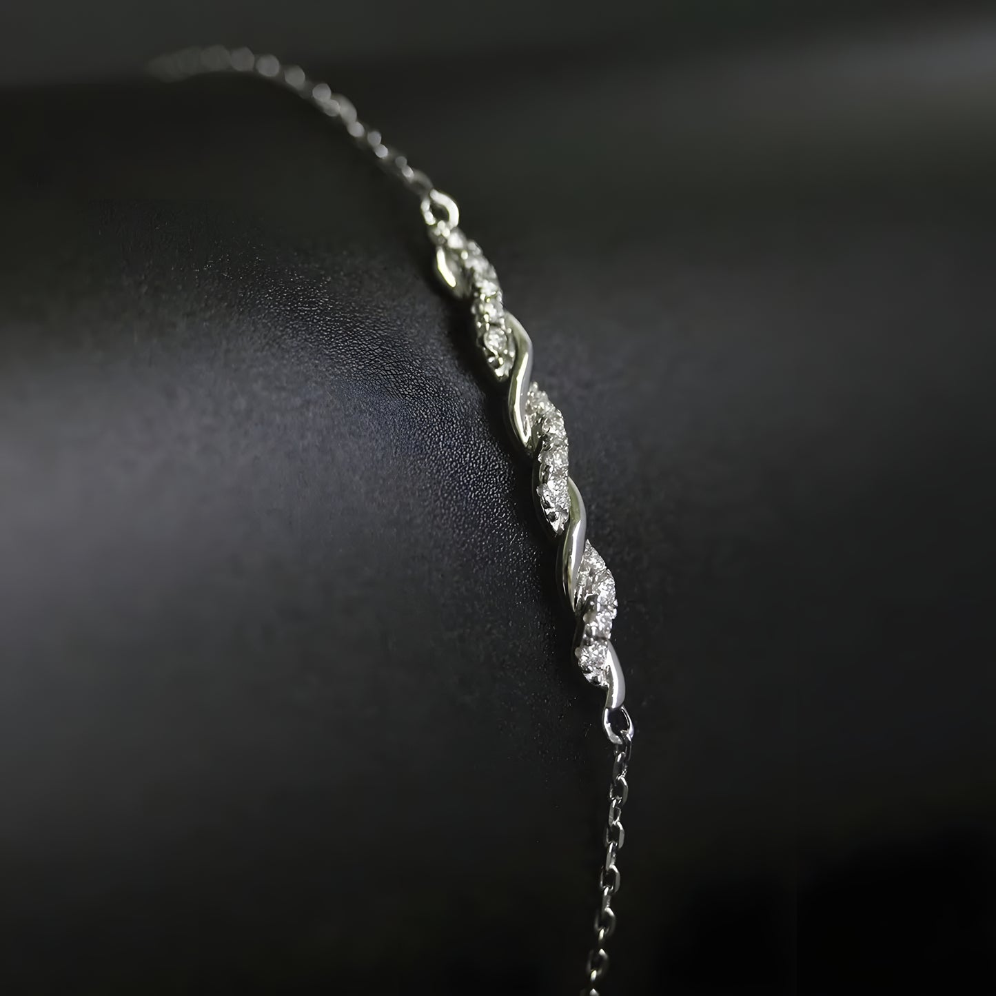 925 Sterling Silber Moissanit Diamant 1,5mm Armband