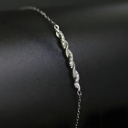 925 Sterling Silber Moissanit Diamant 1,5mm Armband