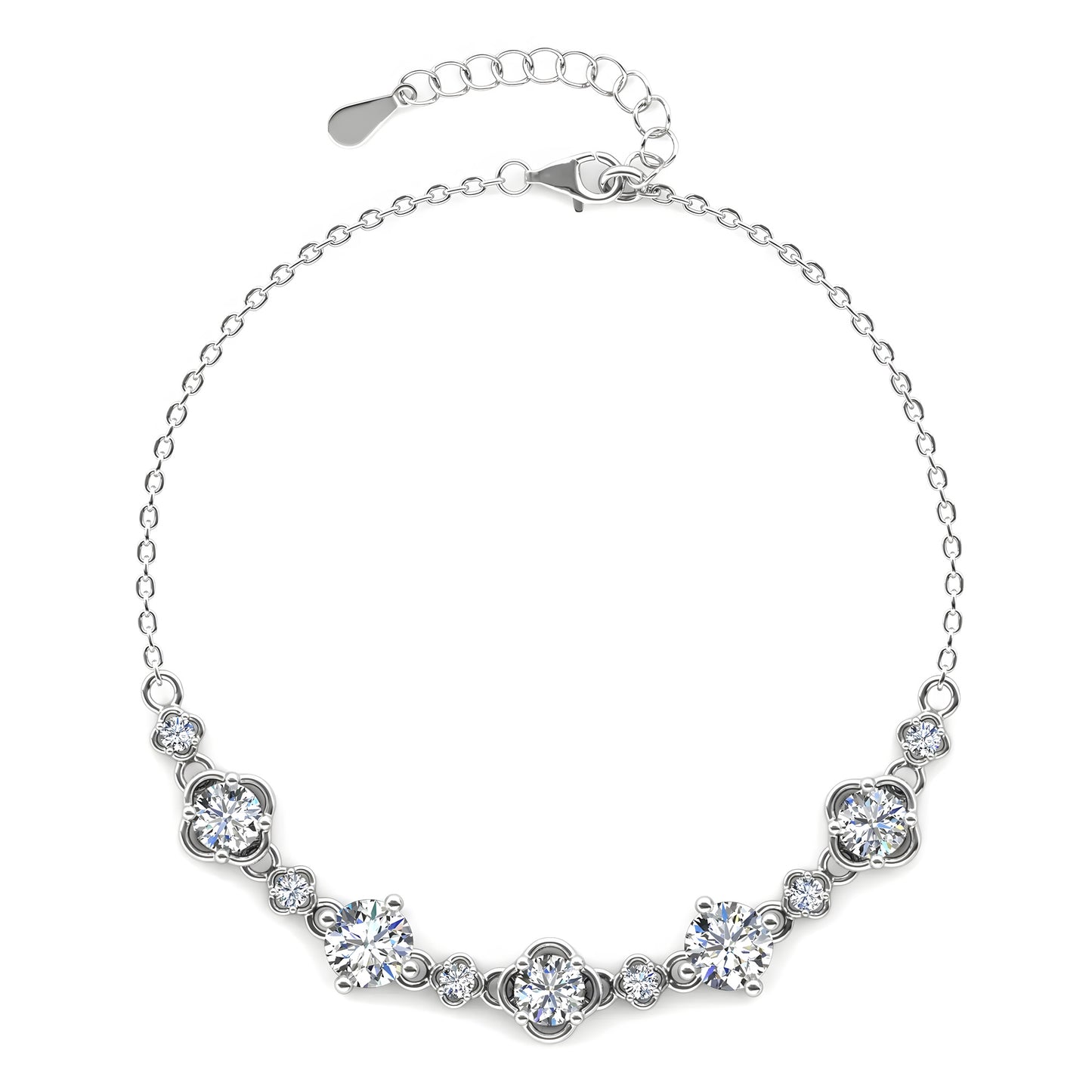 925 Sterling Silber Moissanit Diamant 5mm Armband