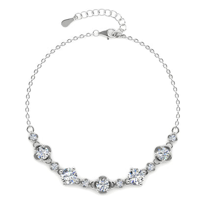 925 Sterling Silber Moissanit Diamant 5mm Armband