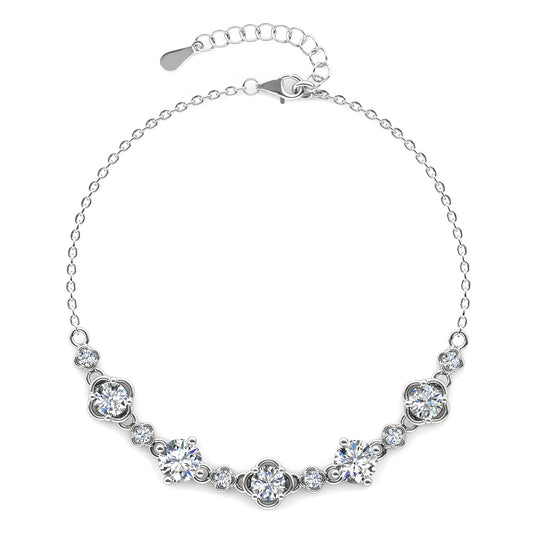 925 Sterling Silber Moissanit Diamant 5mm Armband
