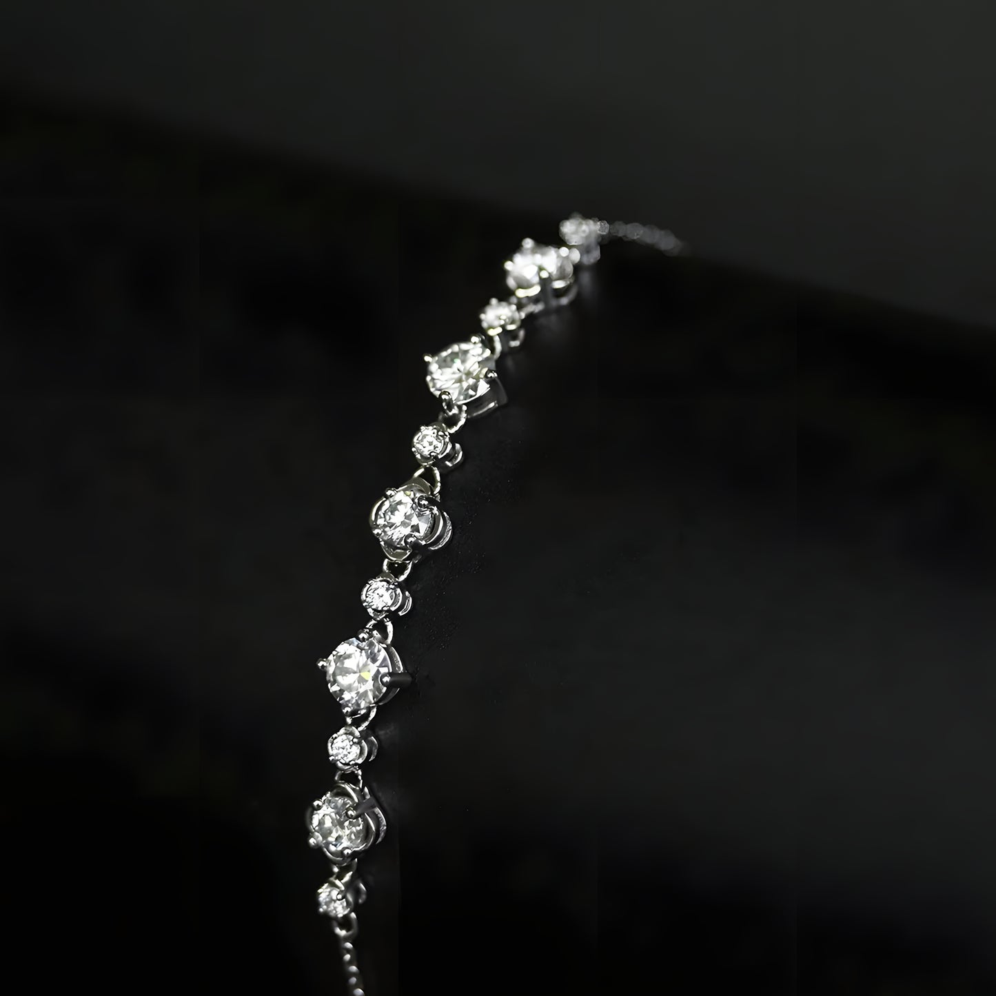 925 Sterling Silber Moissanit Diamant 5mm Armband