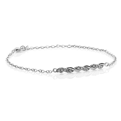 925 Sterling Silber Moissanit Diamant 1,5mm Armband