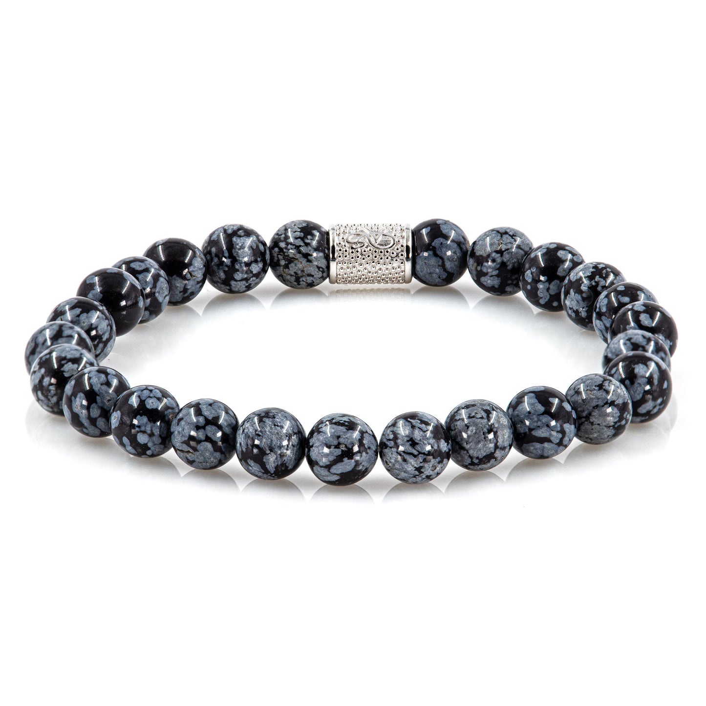 Snowflake Obsidian Perlen 925 Sterling Silber Rohdiniert