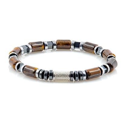 Tigerauge Perlen 6mm Cube Silver 925 Sterling Silber