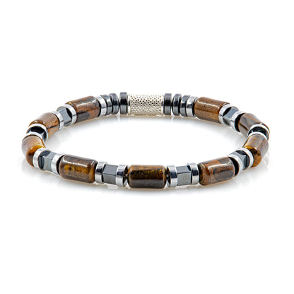 Tigerauge Perlen 6mm Cube Silver 925 Sterling Silber