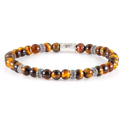Tigerauge Silver Orzo 6mm 925 Sterling Silber Rohdiniert