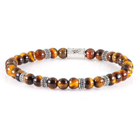 Tigerauge Silver Orzo 6mm 925 Sterling Silber Rohdiniert