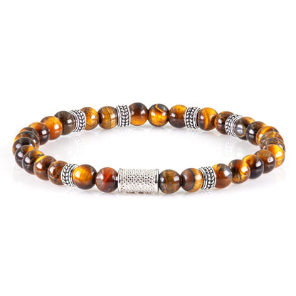 Tigerauge Silver Orzo 6mm 925 Sterling Silber Rohdiniert
