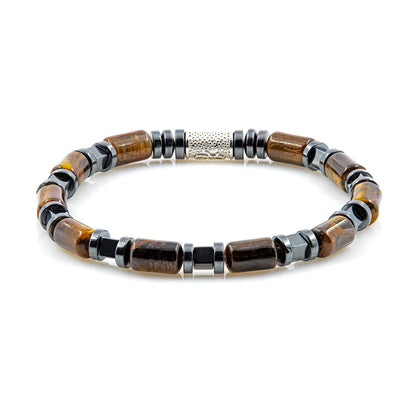 Tigerauge Perlen 6mm Cube Black 925 Sterling Silber