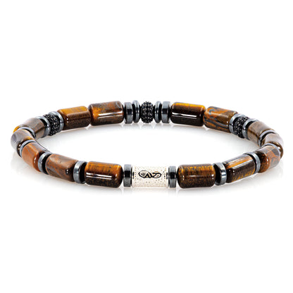 Tigerauge SilverLine Zirkon 6mm S 925 Sterling Silber Rohdiniert