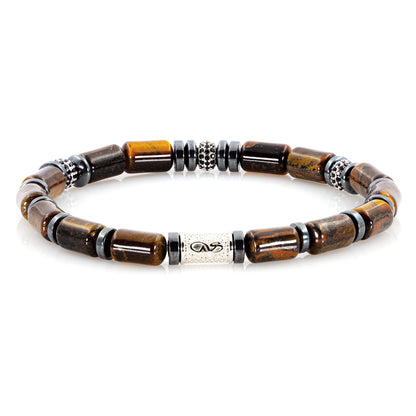 Tigerauge SilverLine Zirkon 6mm S 925 Sterling Silber Rohdiniert