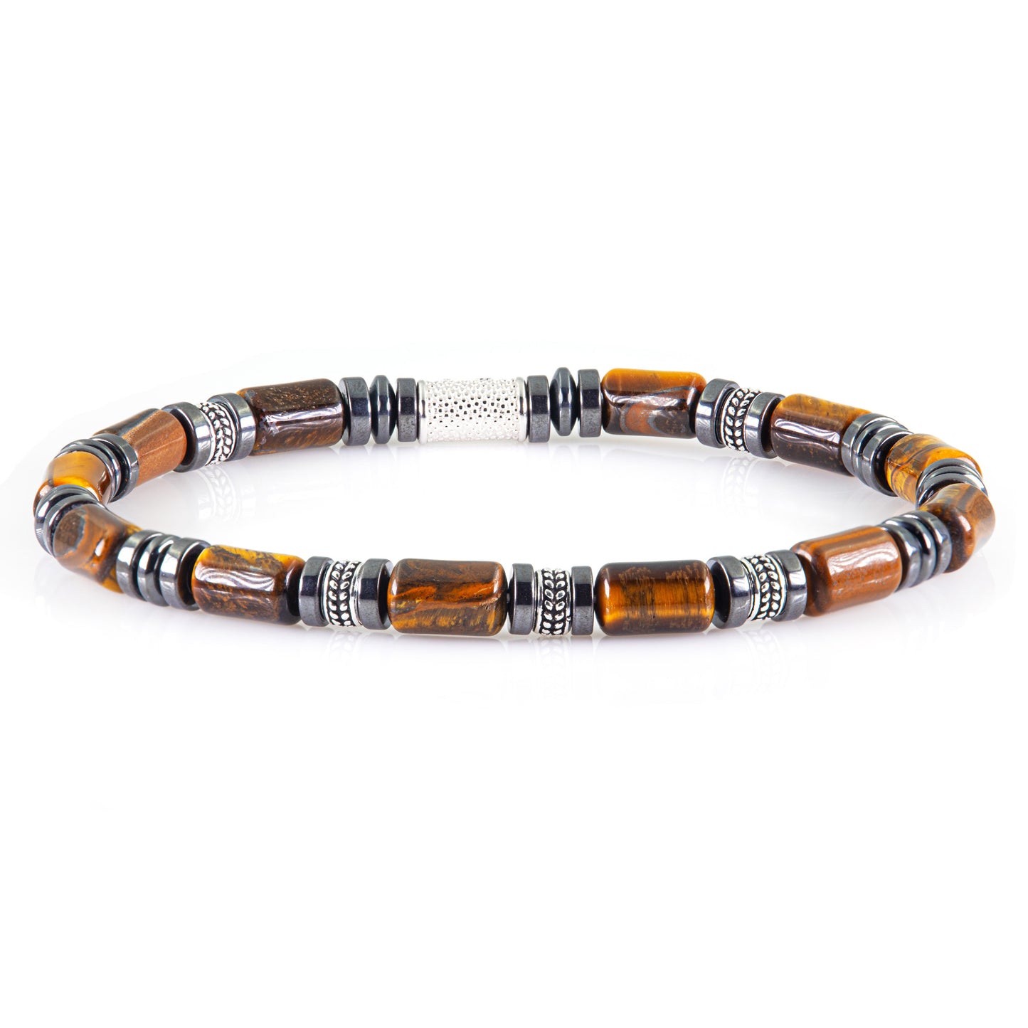Tigerauge Silver Orzo 6mm 925 Sterling Silber Rohdiniert