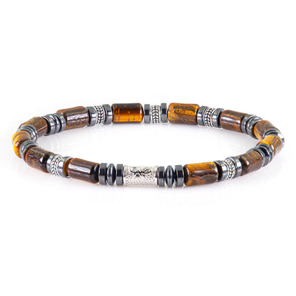 Tigerauge Silver Orzo 6mm 925 Sterling Silber Rohdiniert