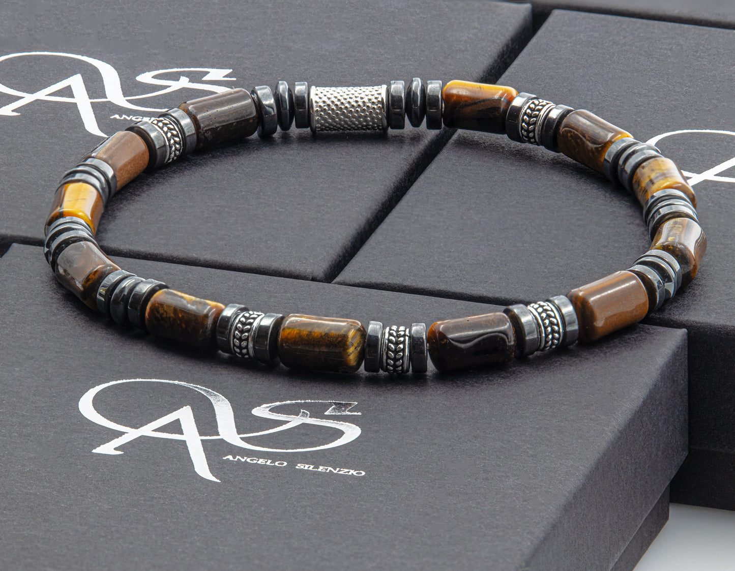 Tigerauge Silver Orzo 6mm 925 Sterling Silber Rohdiniert