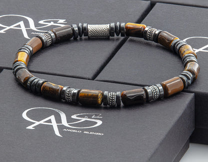 Tigerauge Silver Orzo 6mm 925 Sterling Silber Rohdiniert