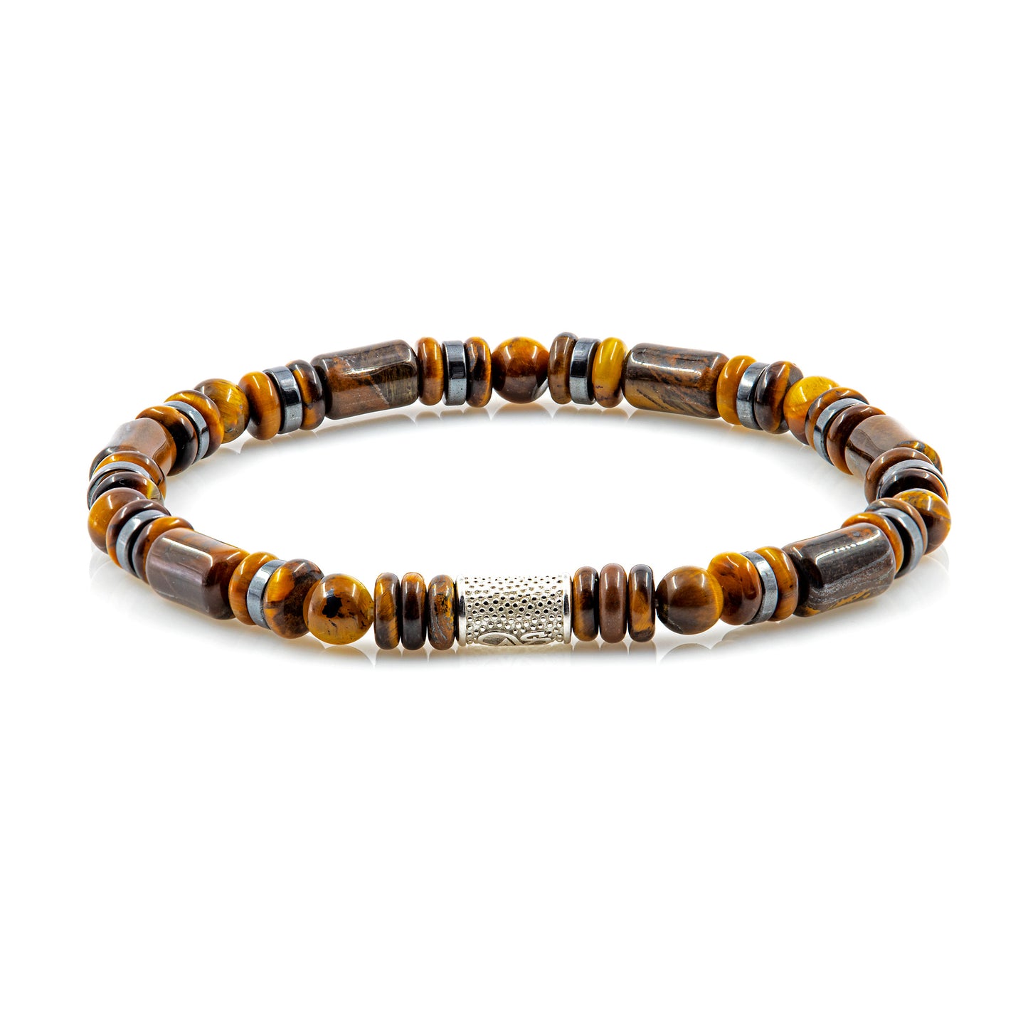 Tigerauge Perlen 6mm Pearl DB 925 Sterling Silber