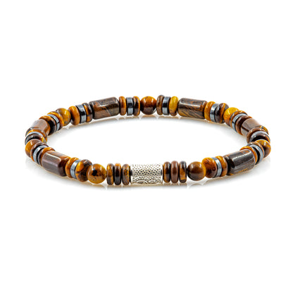 Tigerauge Perlen 6mm Pearl DB 925 Sterling Silber