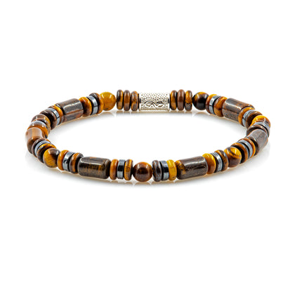 Tigerauge Perlen 6mm Pearl DB 925 Sterling Silber