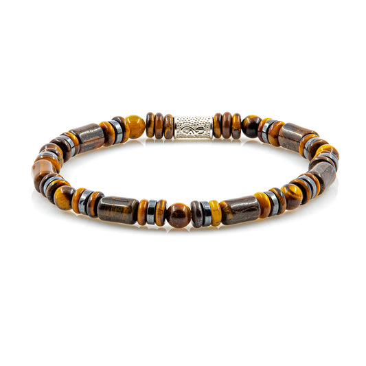 Tigerauge Perlen 6mm Pearl DB 925 Sterling Silber