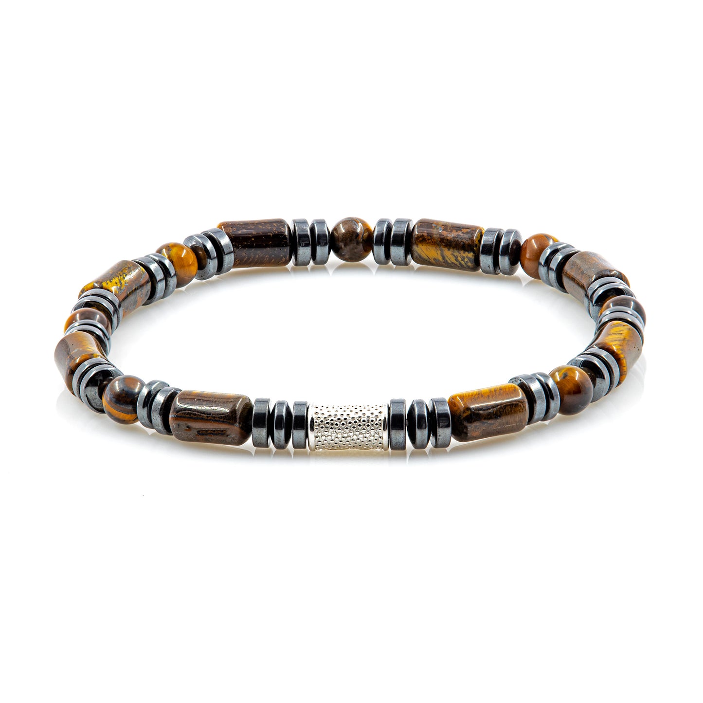 Tigerauge Perlen 6mm Pearl 925 Sterling Silber