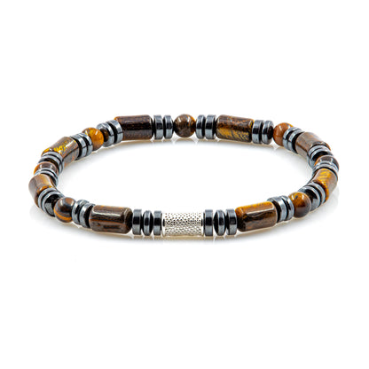 Tigerauge Perlen 6mm Pearl 925 Sterling Silber
