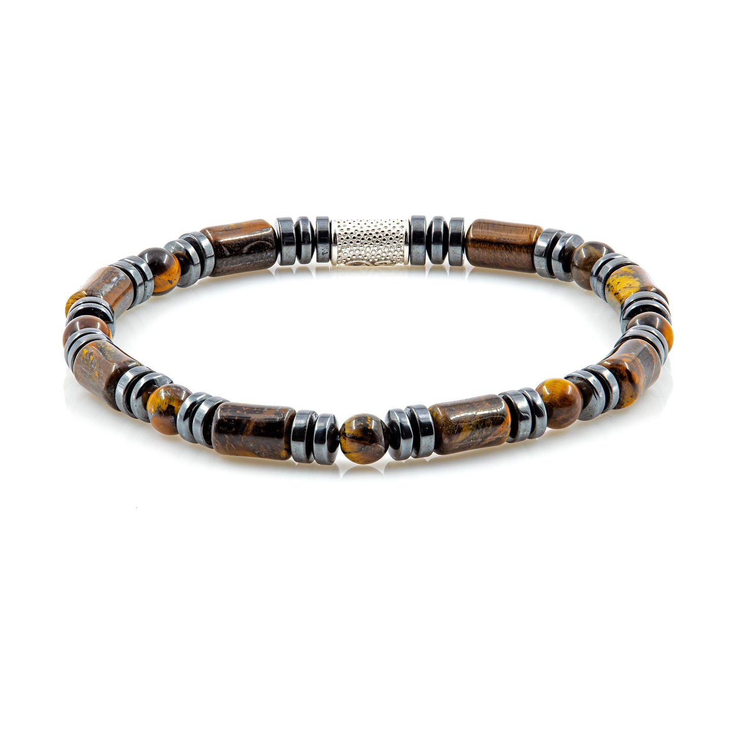 Tigerauge Perlen 6mm Pearl 925 Sterling Silber