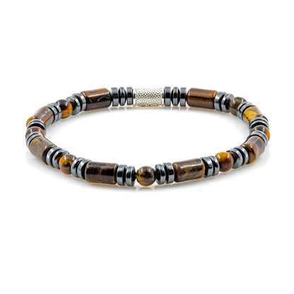 Tigerauge Perlen 6mm Pearl 925 Sterling Silber